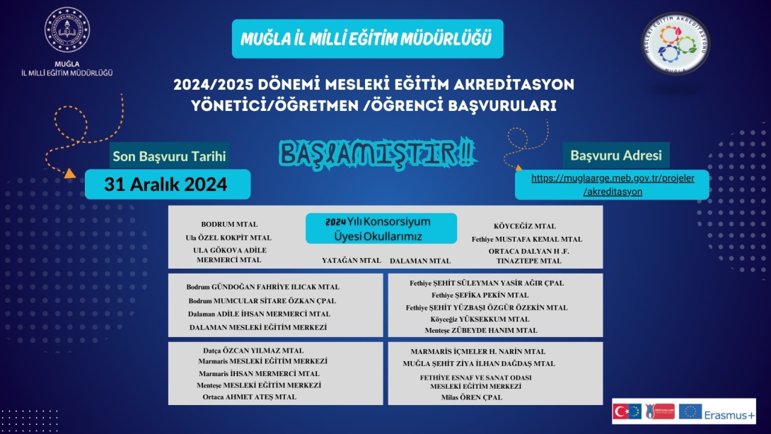 2024 Yılı Mesleki Eğitim Akreditasyon Personel ve Öğrenci Başvuruları Başladı