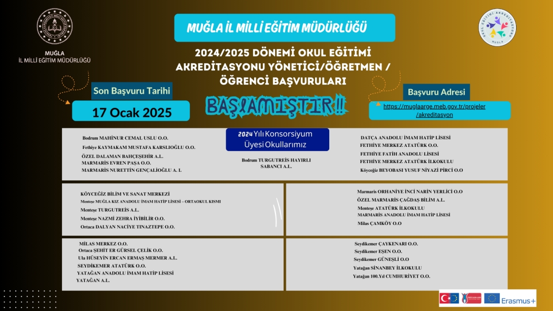 2024 Yılı Okul Eğitimi Akreditasyonu Personel ve Öğrenci Başvuruları Başladı